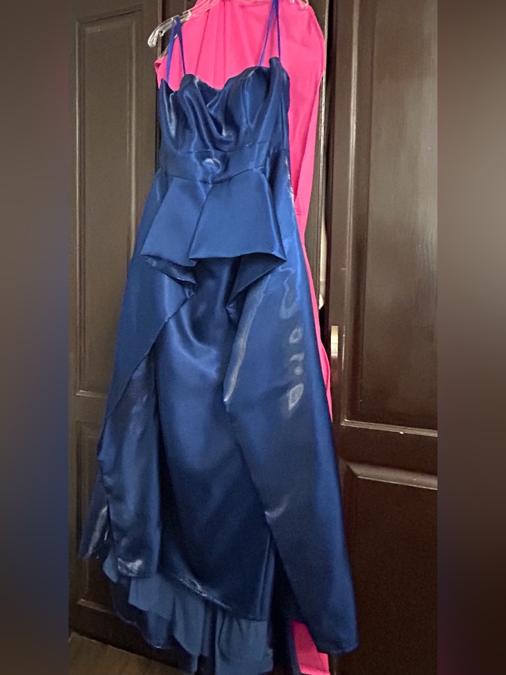 Terani Couture Navy Blue Satin Women’s Formal Dress